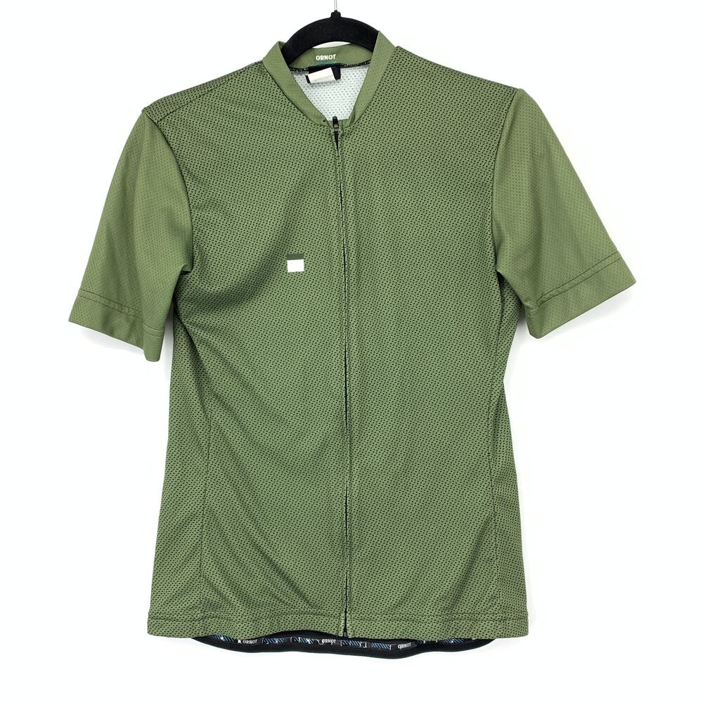 Ornot Full-Zip Work Jersey Womens L Green Perforated Mesh 3 Rear Pockets